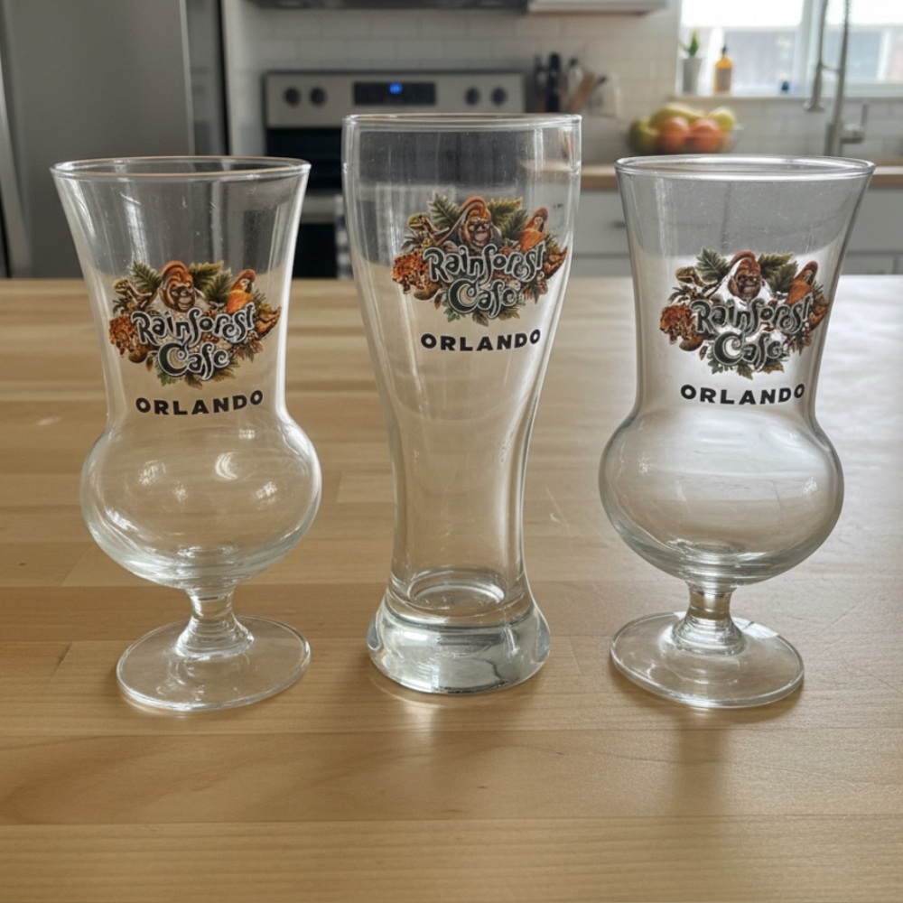 RAINFOREST Orlando Themed Glass Trio